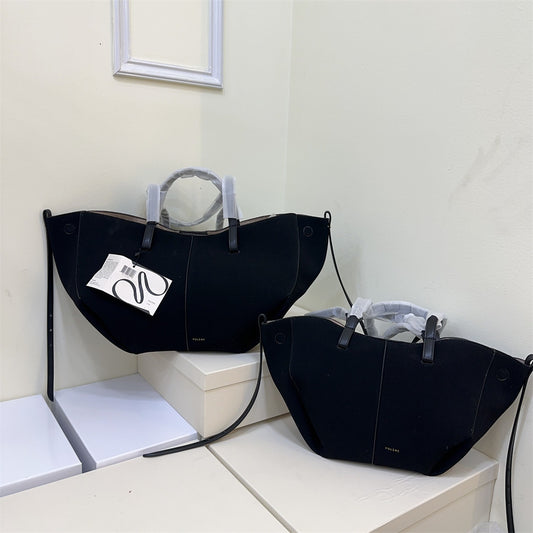 Pauline Matte Leather Wings Style Barrel Bags