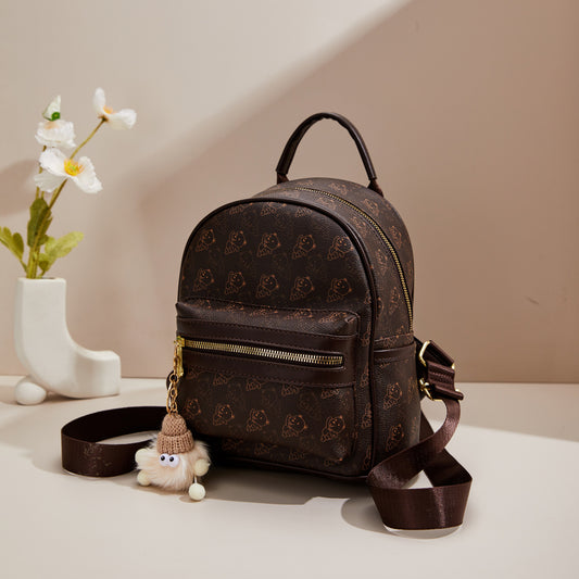 Women's High-grade Bear Printed Fashion Niche Backpacks