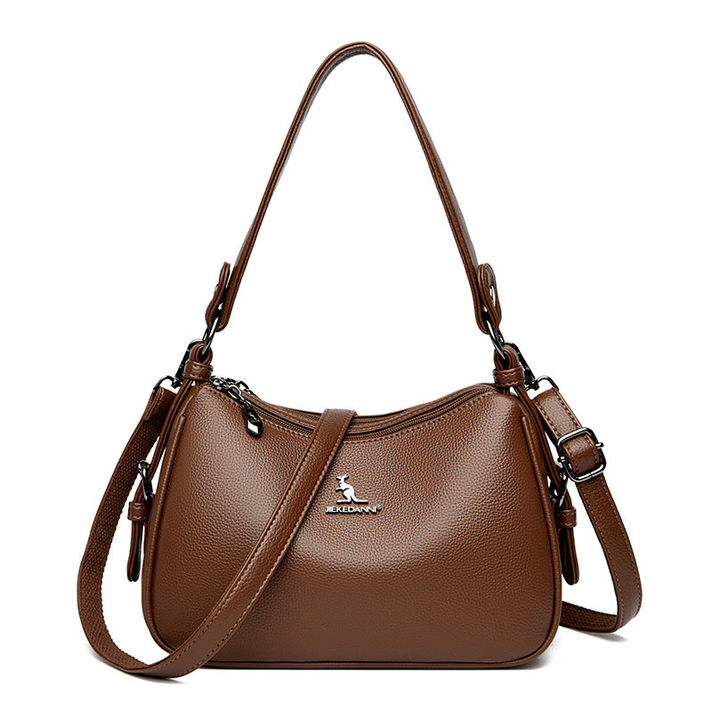 Women's Kangaroo Soft Leather Mother Simple Versatile Crossbody Bags