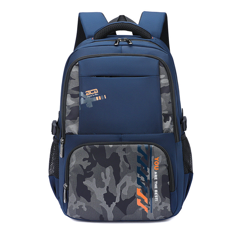 Men's Korean Fashion Large Capacity Junior Contrast Elementary School Students' Schoolbags