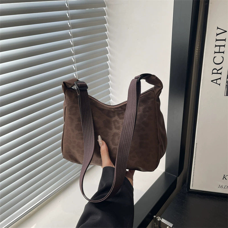 Women's Capacity Deerskin Veet Texture Autumn Leopard Women's Shoulder Bag