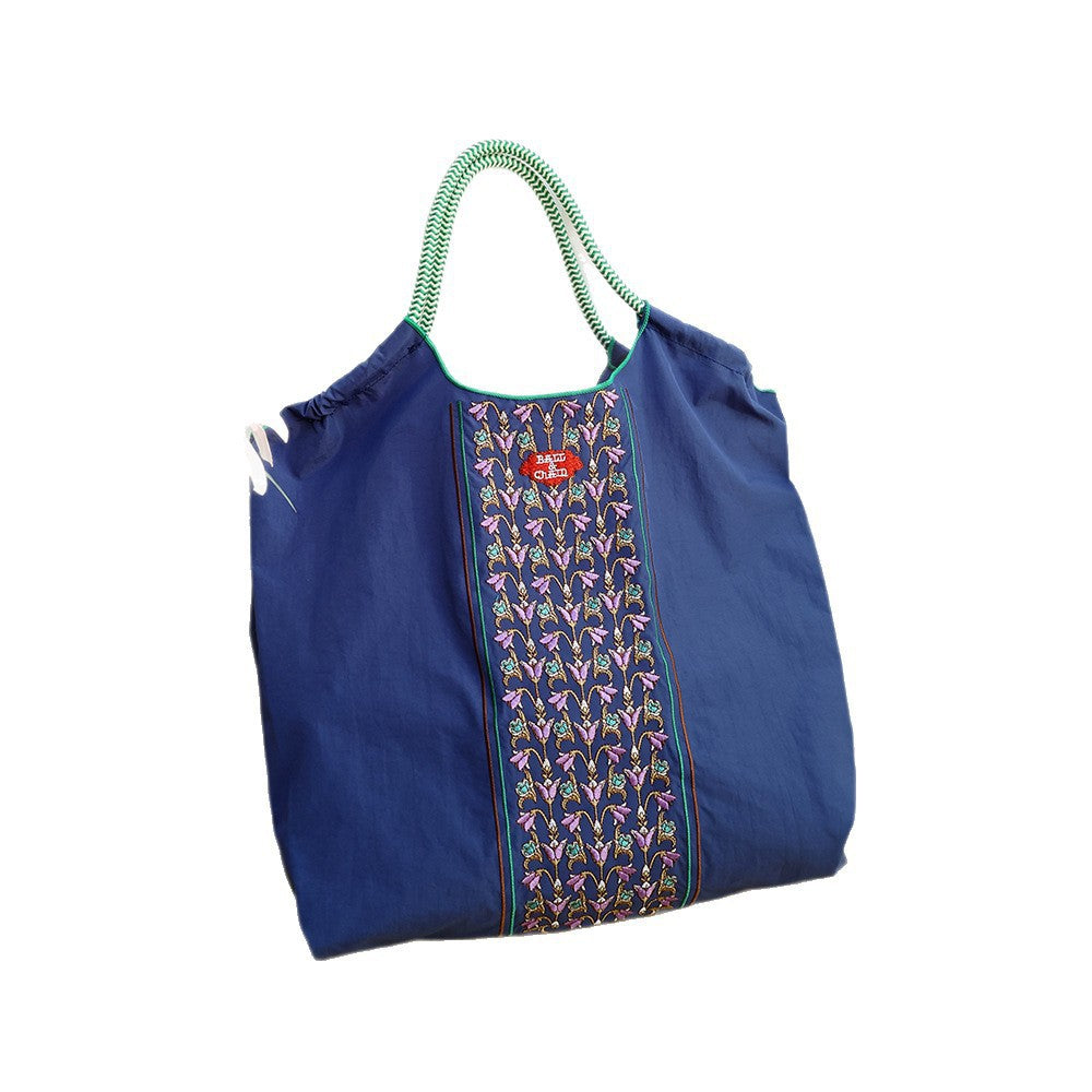 Thousand Needle Environmental Protection Waterproof Nylon Embroidery Fashion Large Capacity Women's Handbag