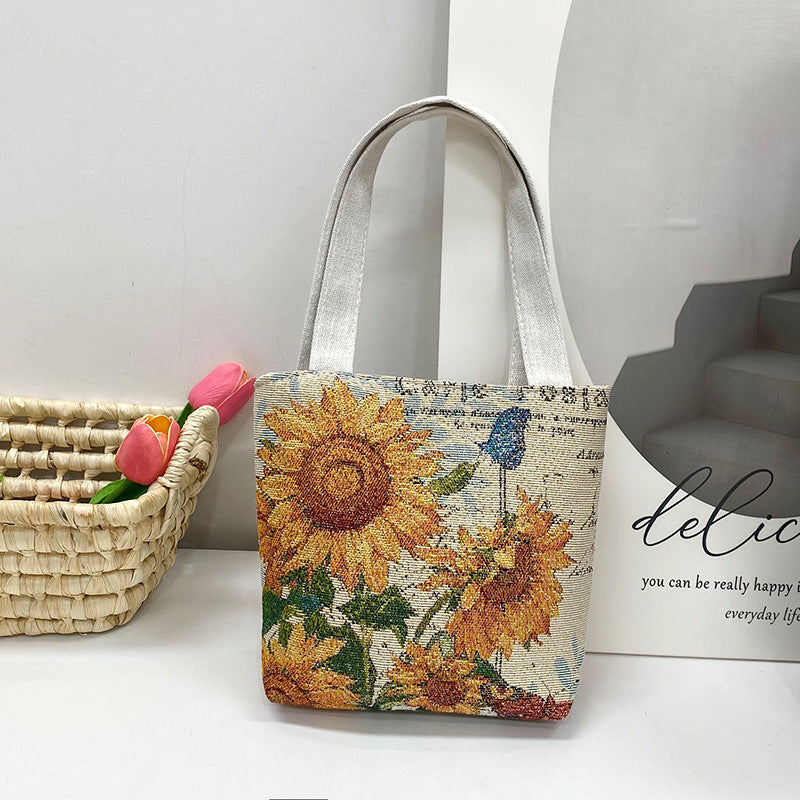 Women's Ethnic Style Elephant Embroidery Woven Flower One Women's Shoulder Bag