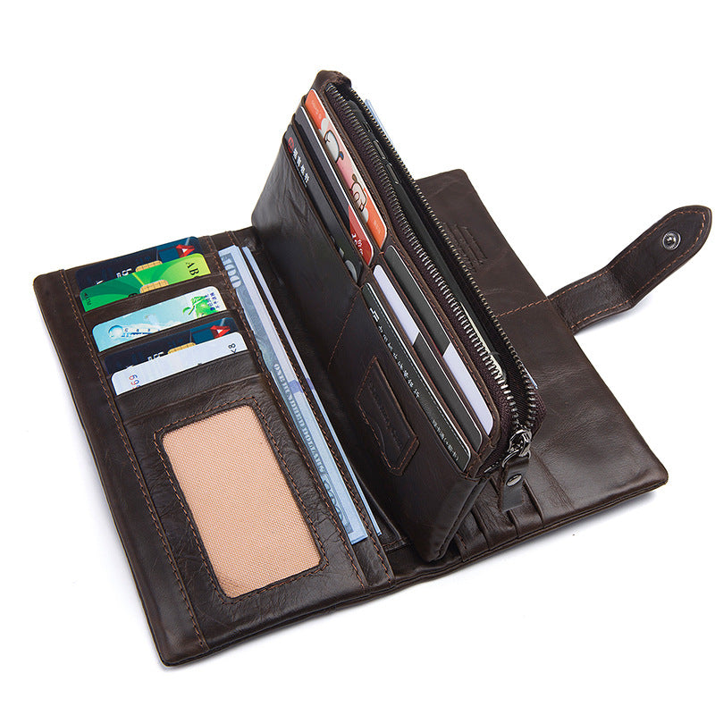 Women's Multiple Slots First Layer Cowhide Two Fold Men's Wallets