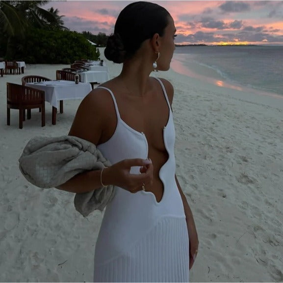 Women's Wave Irregular Decorative Sling Dress Dresses