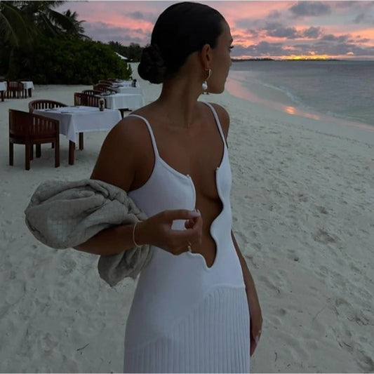Women's Wave Irregular Decorative Sling Dress Dresses