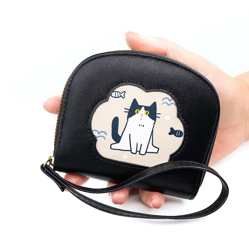 Women's Fashion Short Solid Color Cat Simple Purses