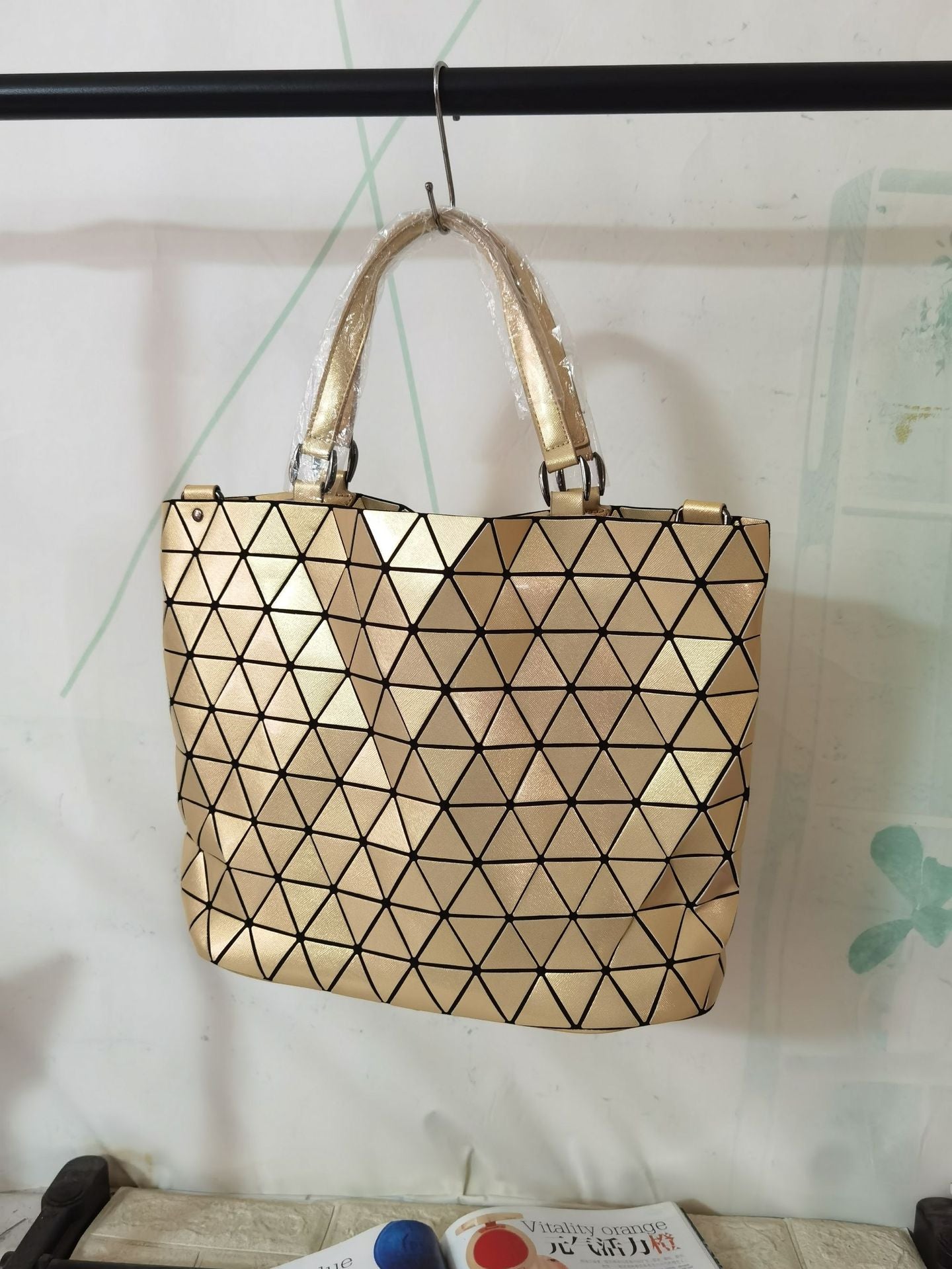 Women's Clearance Geometric Diamond Pattern Fashion Portable Special Bucket Bags