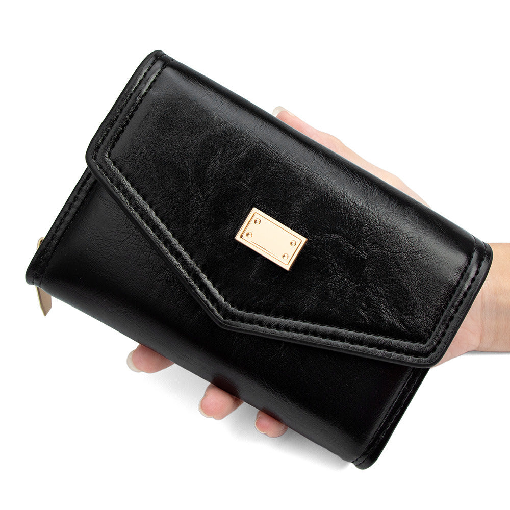 Women's Short Fashion Simple Horizontal Zipper Clutch Ladies Wallet