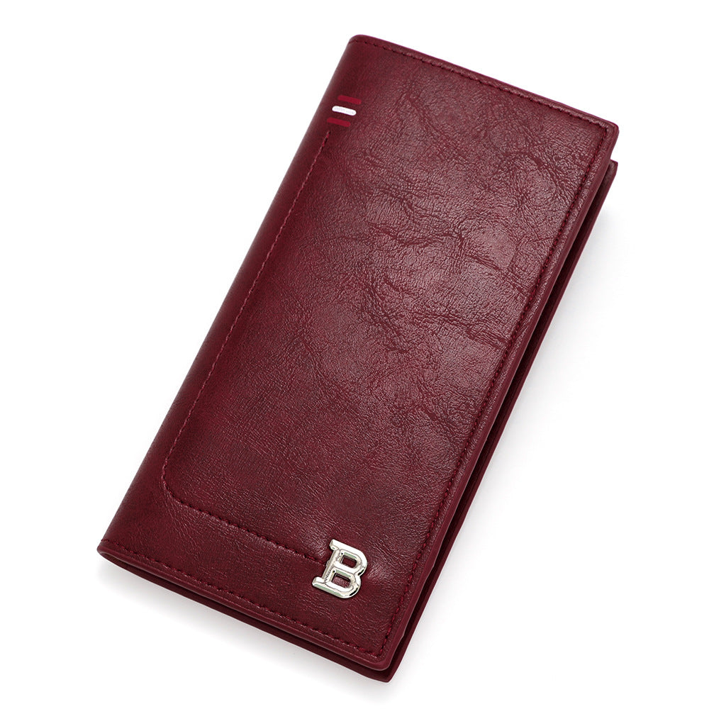 Women's Retro Long Suit Solid Color Clutch Large Coin Purses