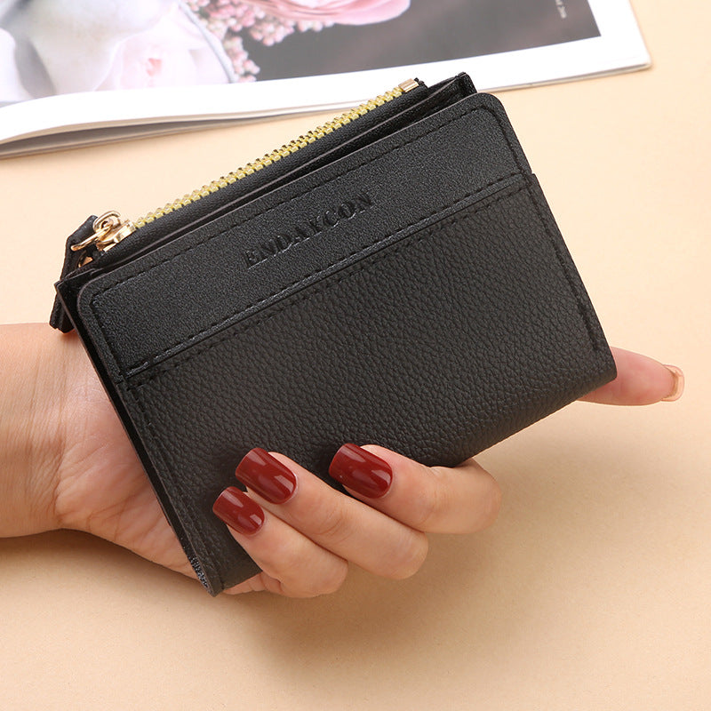 Women's Short Zip Versatile Abrasive Multiple Slots Ladies Wallet