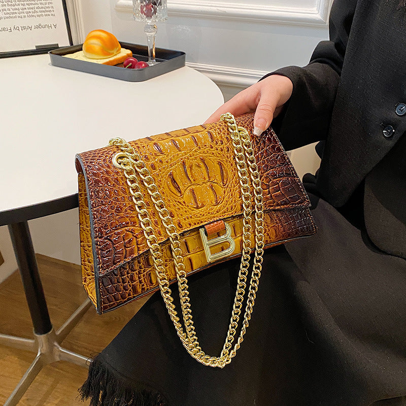 Women's Chain Retro Crocodile Pattern Trendy Bags