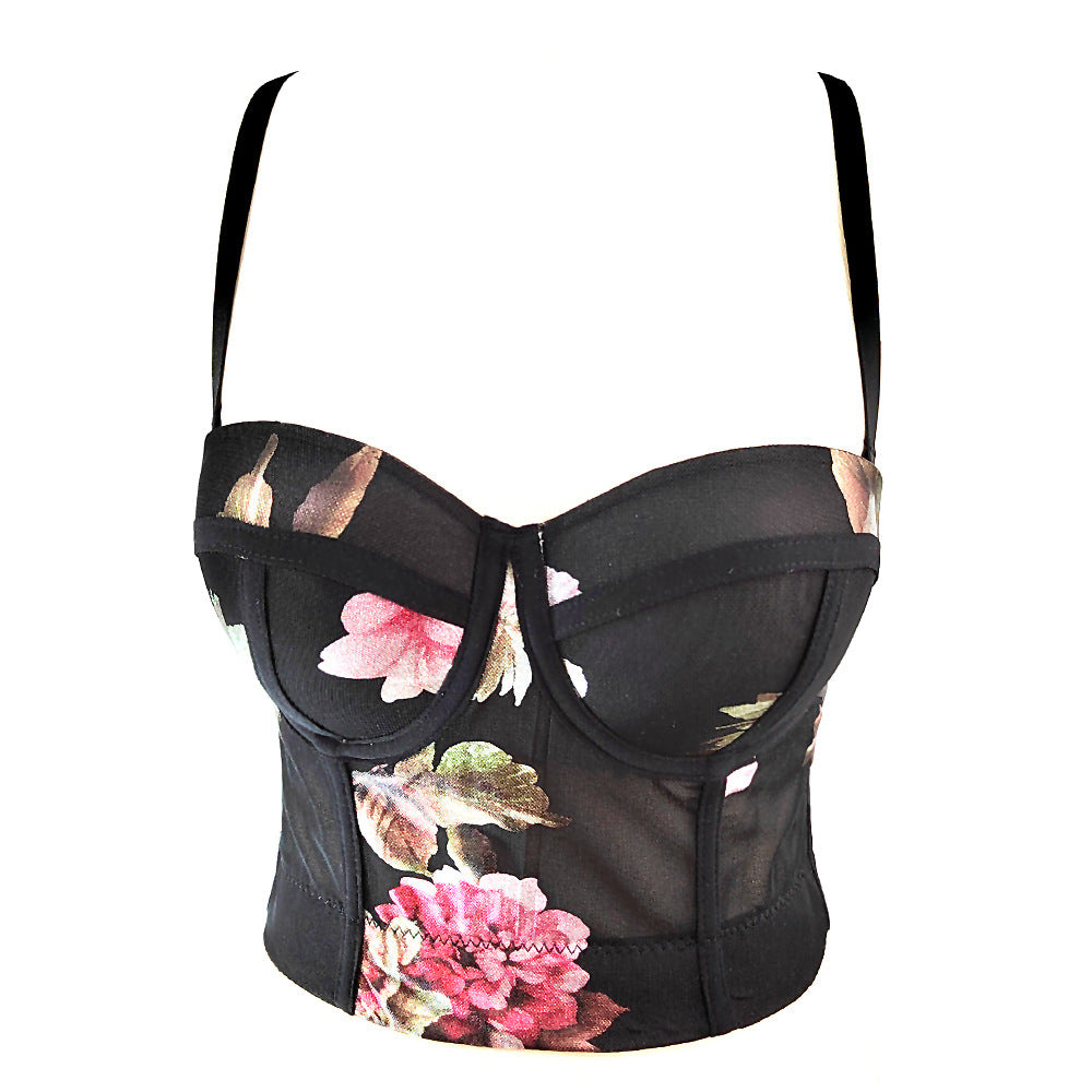 Women's Three-dimensional With Chest Pad Fishbone Body Shaping Slim Tops