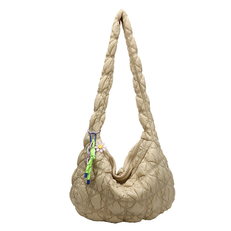 Pleated Large Capacity Cloud Niche High-grade Down Crossbody Bags