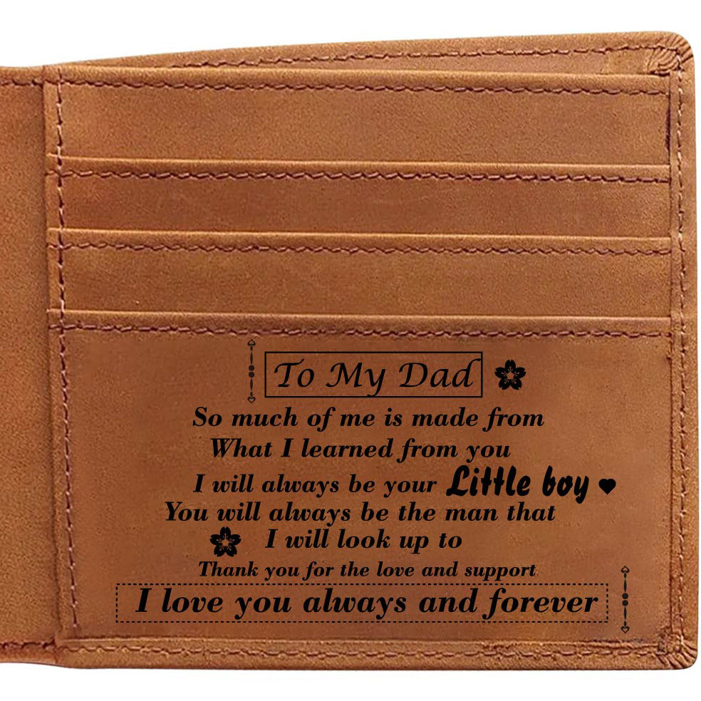 Men's Retro Crazy Horse Leather Genuine Laser Men's Wallets