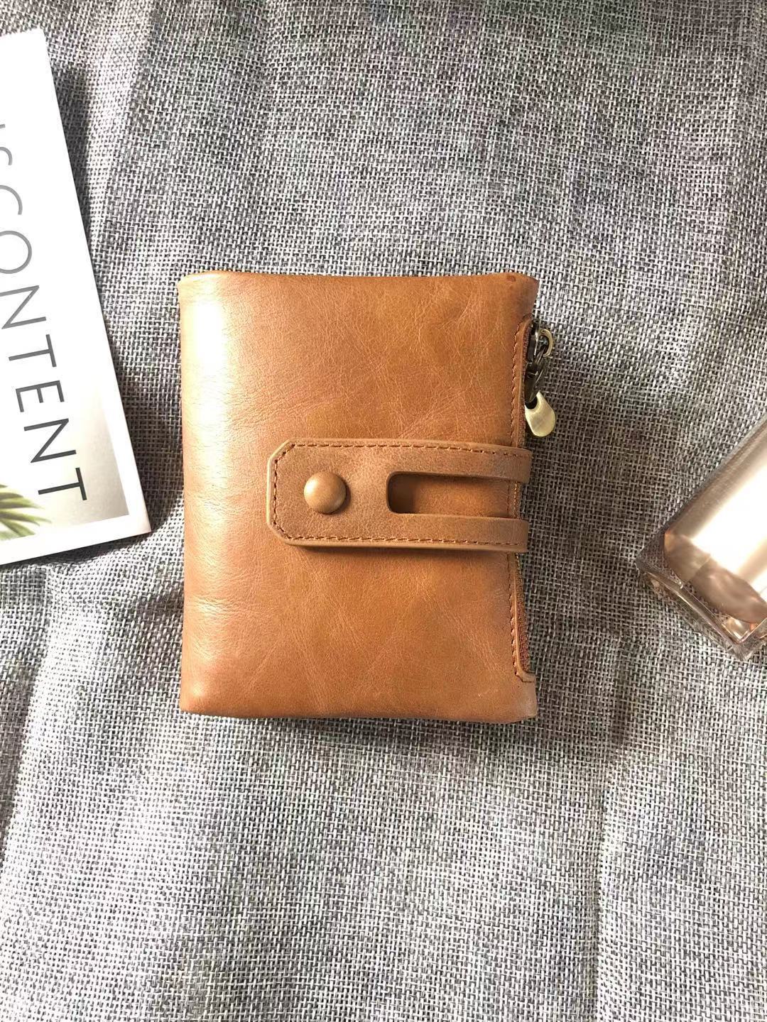 Men's Crazy Horse Oil Cowhide Leather For Purses