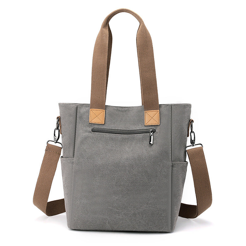 Women's Large Capacity Leisure Commute Trendy Canvas Shoulder Bags