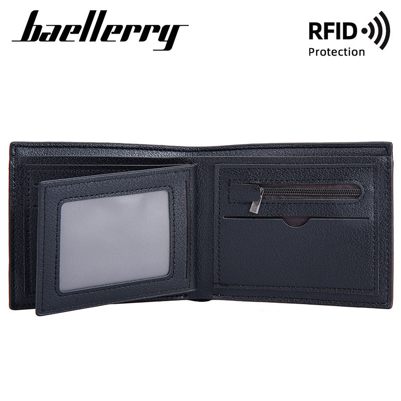 Men's Short Business Multiple Slots Swiping Fashion Coin Purses