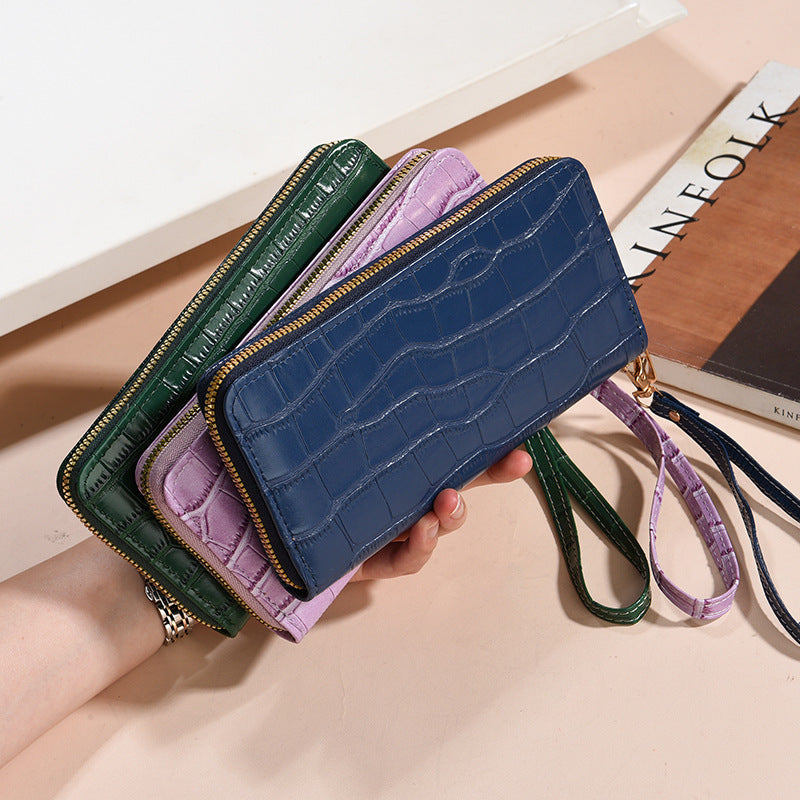 Stylish Women's Long Korean Crocodile Pattern Ladies Wallet