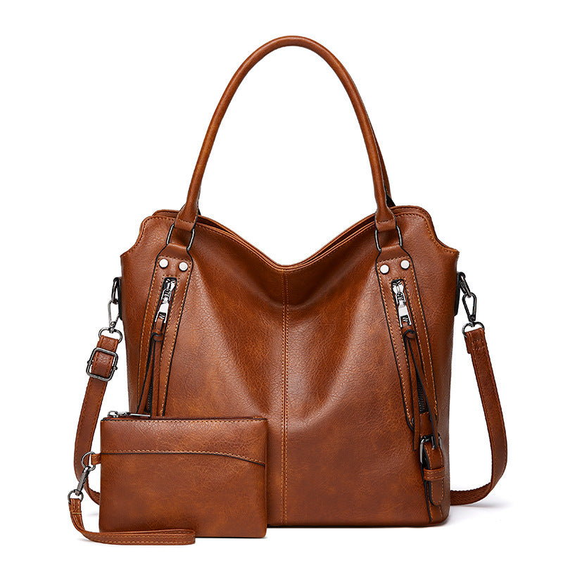 Women's Large Capacity Textured Simple Commuter Handbags