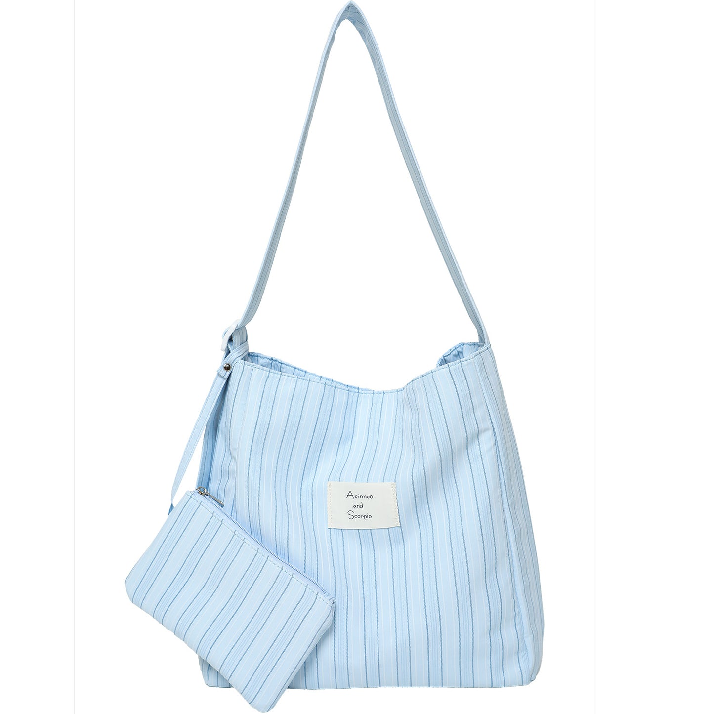 Korean Style Canvas Female Commuter Niche Striped Large Tote Bags