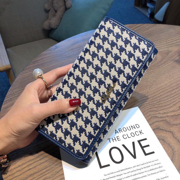 Women's Long Genuine Leather Canvas Large Capacity Ladies Wallets