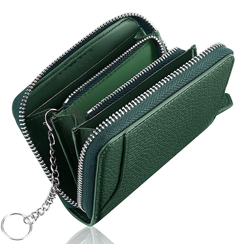 Women's & Men's Leather Short First Layer Litchi Grain Ladies Wallet