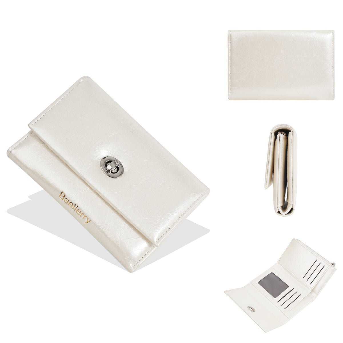 Women's Short High-grade Style Trifold Fashion Zip Ladies Wallet