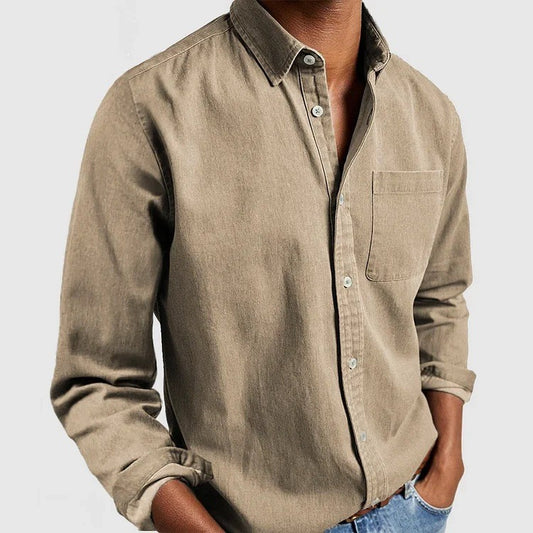 Men's Shirt Green Chinese Style T-shirt Fashion Blouses