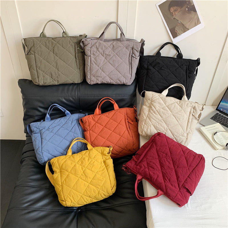 Textured Down Commuter Large Capacity Campus Class Commute Women's Handbag