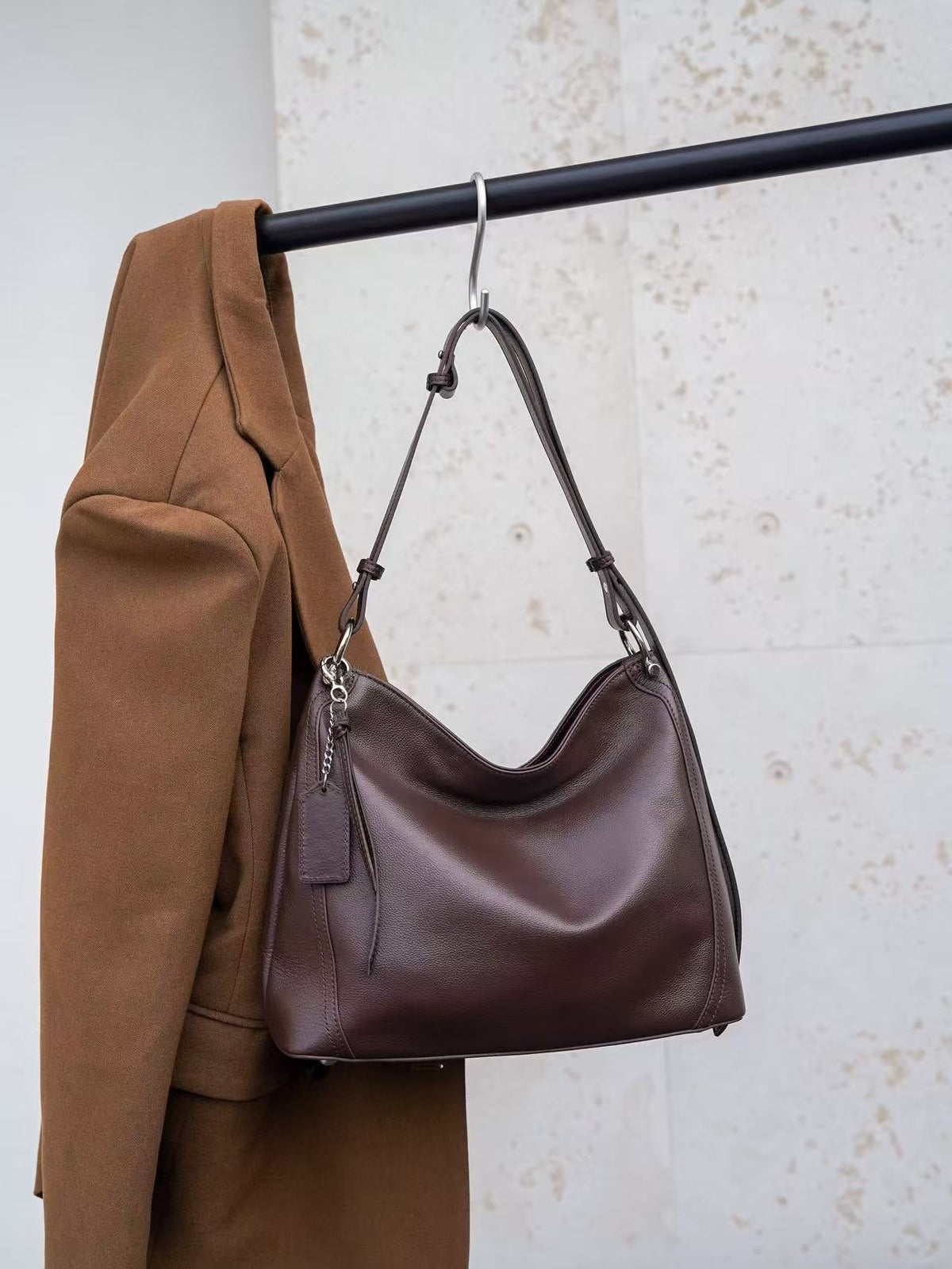 Women's First Layer Natural Fall Cowhide Leather Fashion Portable Practical Soft Women's Shoulder Bag