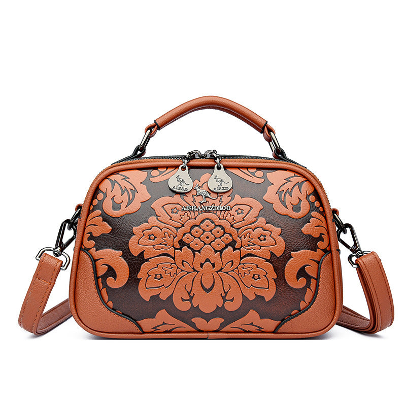 Women's Embossed Retro Stylish Personalized Mother Korean Crossbody Bags