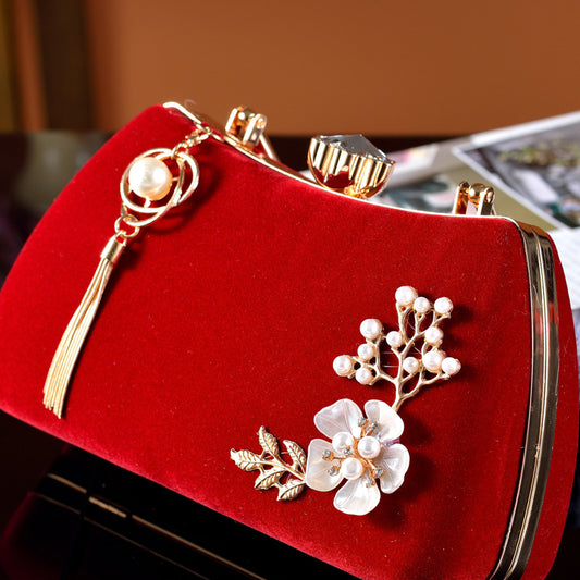 Women's Pendant Diamond Veet Portable Banquet Dress Handbags