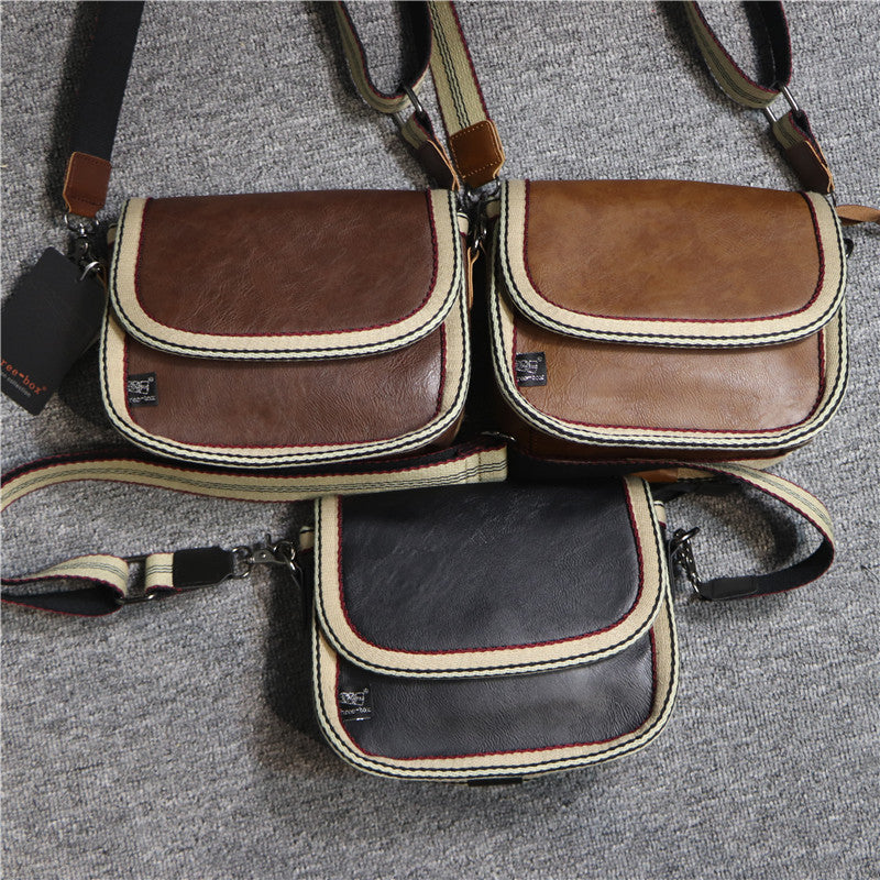 Men's Korean Style Fashion Ribbon Striped Female Men's Shoulder Bags
