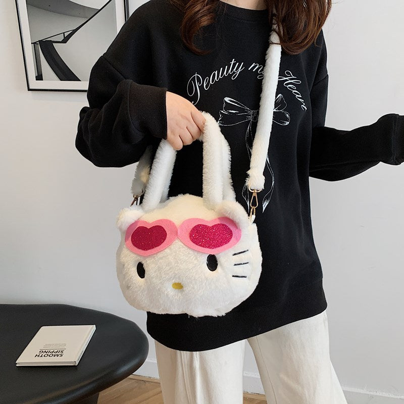 High Plush Cartoon Cute Toothless Big Head Women's Messenger Bag