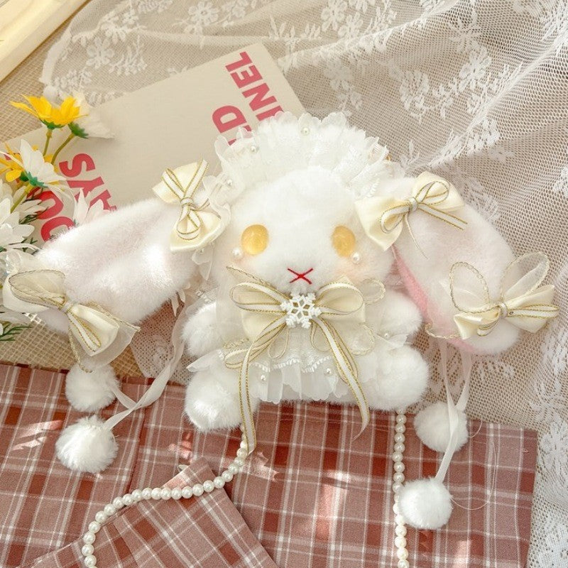 Series Doll Rabbit Pattern Handmade Bow Women's Messenger Bag