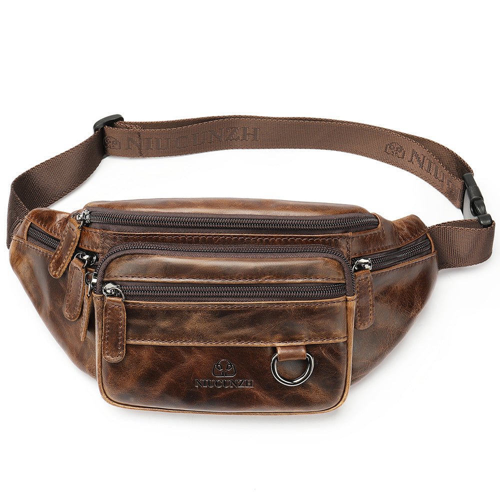 Men's Genuine Leather Mobile Business First Layer Men's Waist Packs