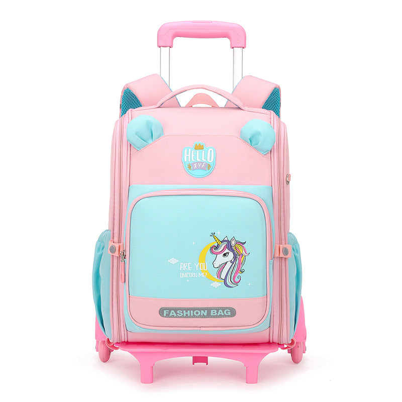 Children's Large Capacity Boys Two-wheel Six-wheel Primary Elementary School Students' Schoolbags