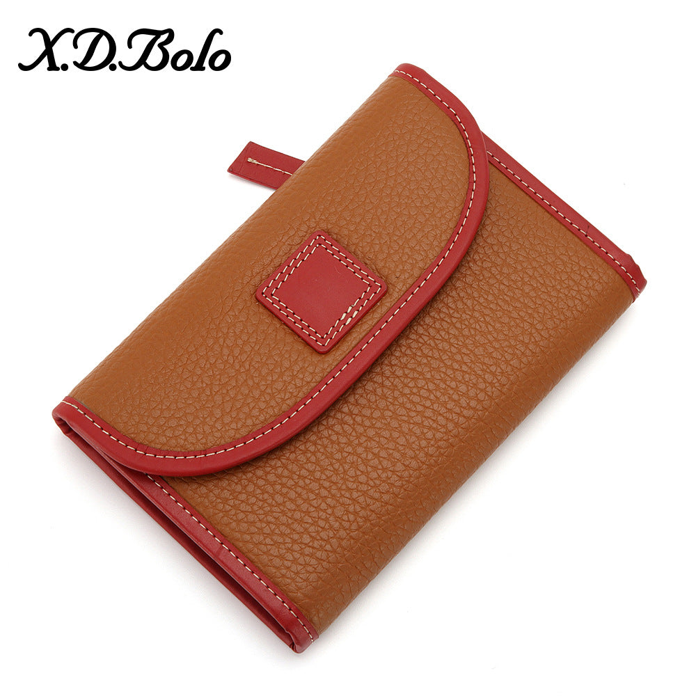 Women's Fashion Short Zipper Soft Cowhide Purses