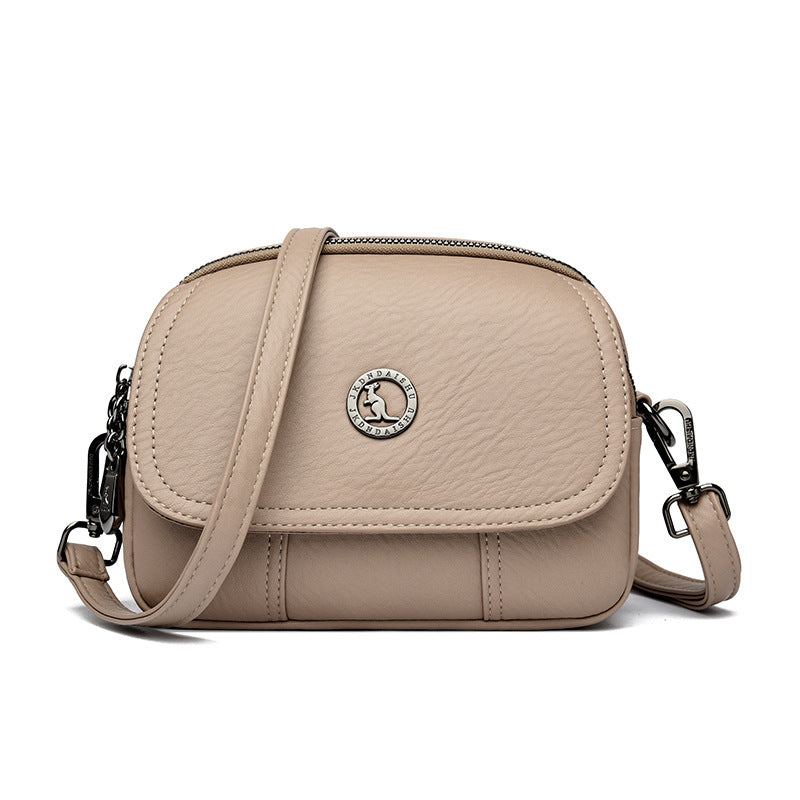 Soft Leather Round Chinese Style Kangaroo Retro Bags