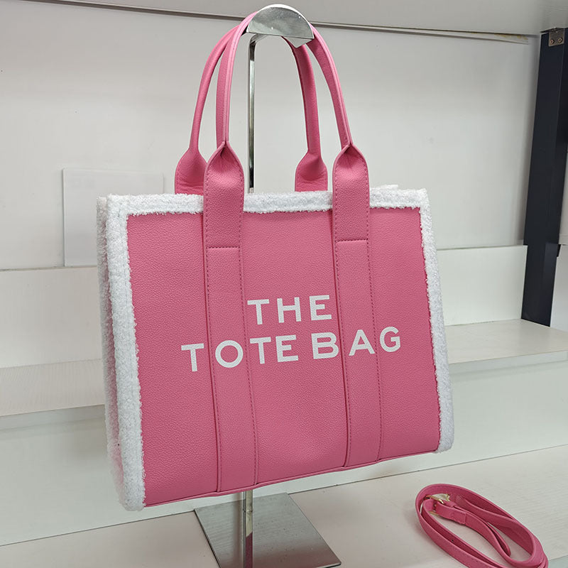 Lamb Wool Fashion Large Portable Lady's Handbags