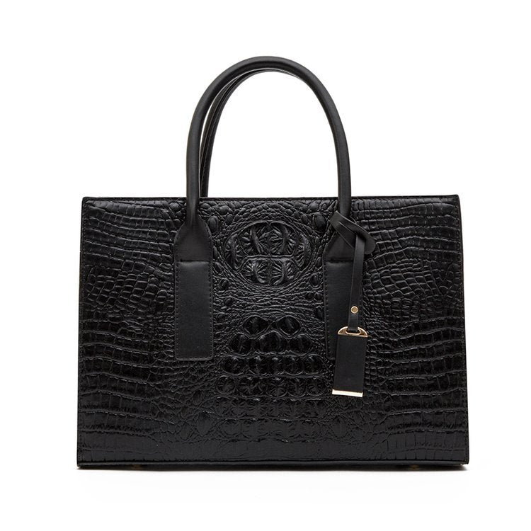 Women's Retro Crocodile Pattern Portable Large Capacity Shoulder Bags