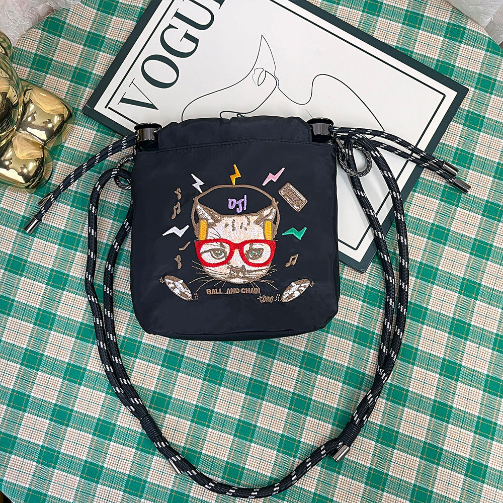 Style Embroidery Cartoon Female Cute Wild Women's Messenger Bag