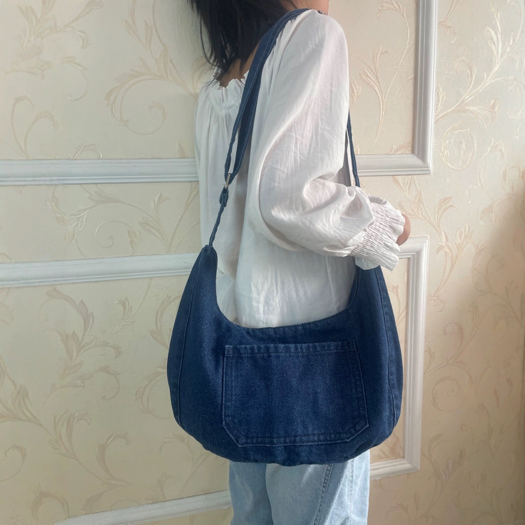 Women's Denim Retro Easy Matching Simple Large Capacity Commute Leisure Women's Messenger Bag