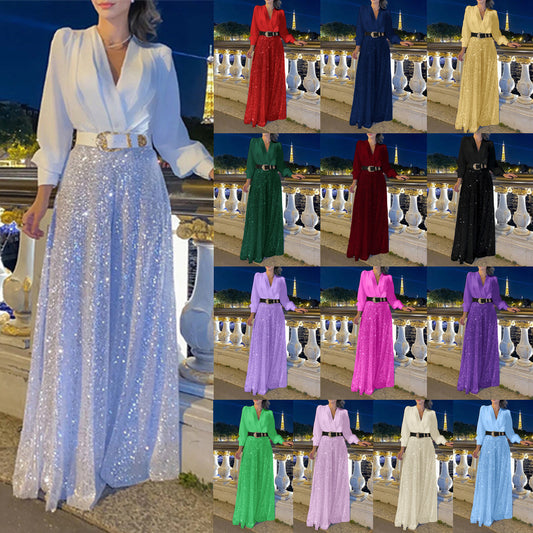 Fashion Long Sleeve Shirt Elegant Waist Suits