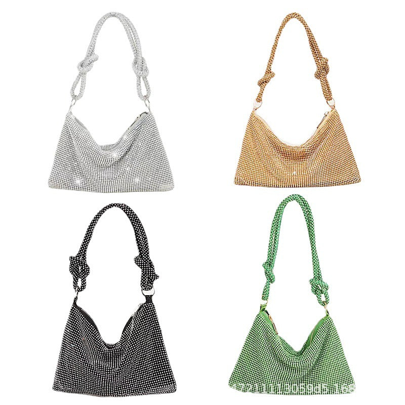 Tide Flash Knotted Rhinestone Handmade Underarm Evening Bags