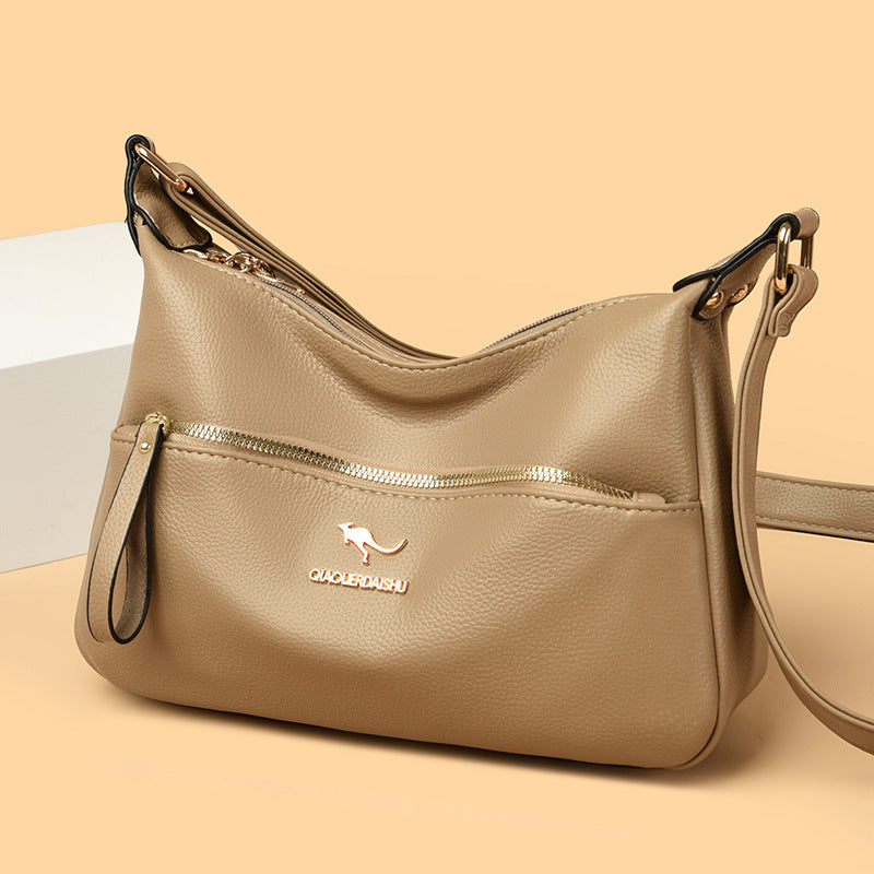 Women's Mother's High-grade Soft Leather Large Capacity Small Square Bags
