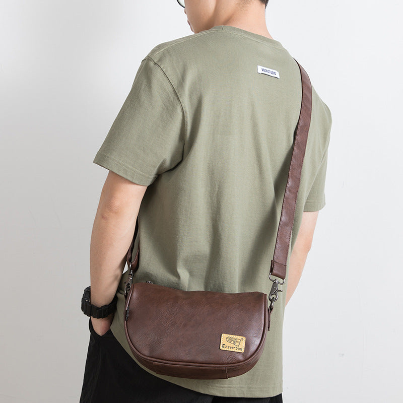 Men's Fashion Leather Leisure Korean Style Retro Men's Messenger Bags