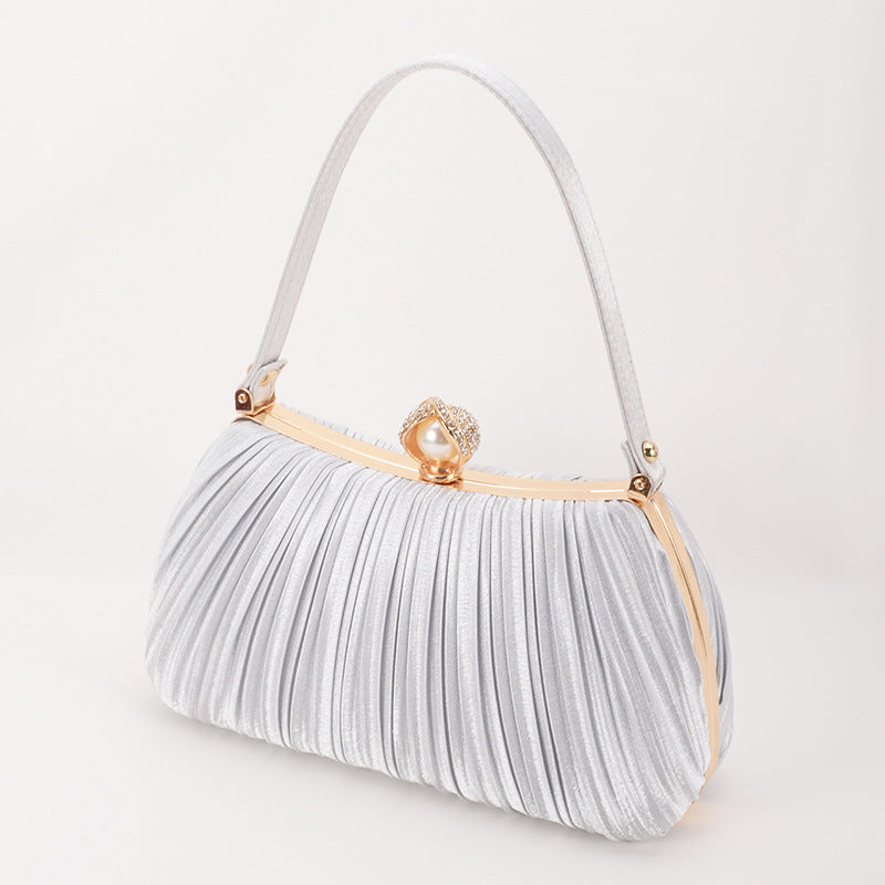 Women's Dinner Pleated Solid Color Simple Fashion Evening Bags