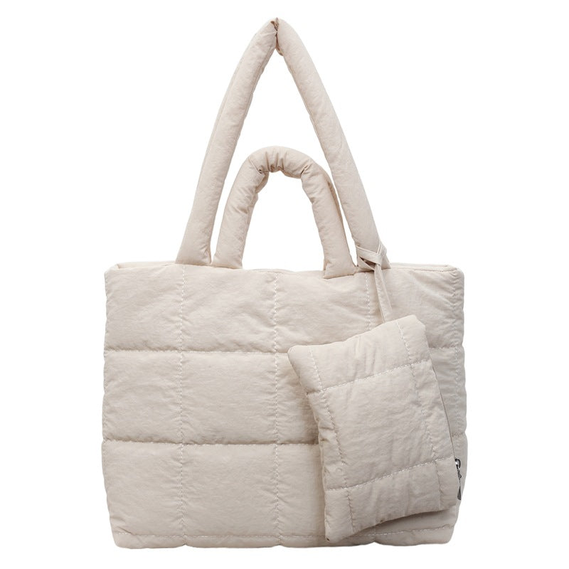 Women's Solid Color Simple Fashion Cotton Coat Women's Shoulder Bag